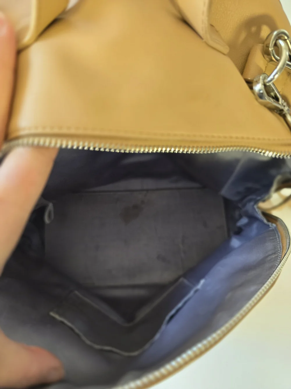 Tan Leather Backpack/Purse- Minimalist Daily Bag - Picture 10 of 11